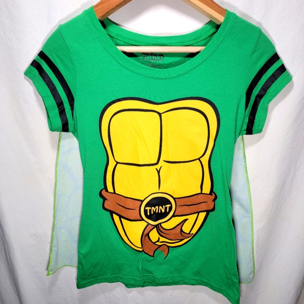 Teenage Mutant Ninja Turtles Juniors Womens Removable Cape Tee TMNT